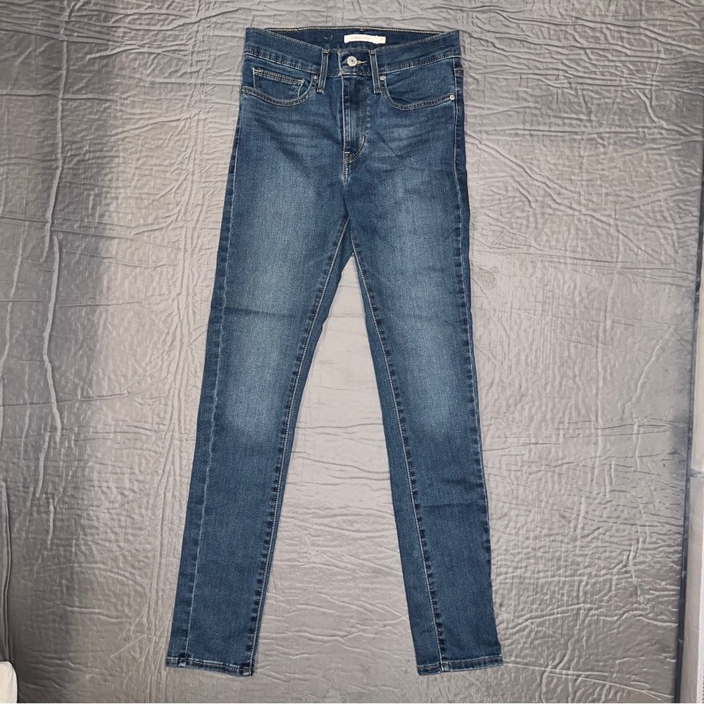 Levi's Womens Slimming Skinny Jeans Blue Medium Wash Mid Rise Denim, Size 27